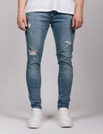 Blue 2Y Ripped Washed Jeans