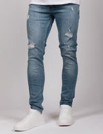 Blue 2Y Ripped Washed Jeans