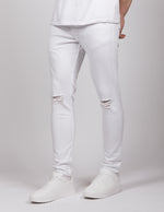 White 2Y Knee Ripped Jeans