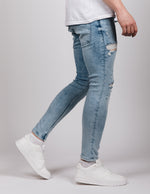 Blue 2Y Ripped Stone Washed Jeans