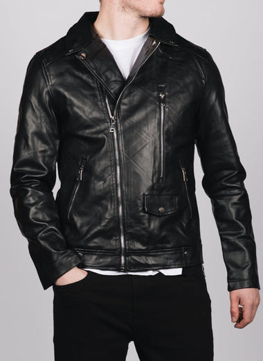 Black PU Leather Moto Jacket