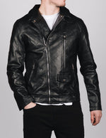 Black PU Leather Moto Jacket