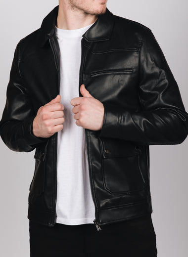 Black PU Leather Jacket