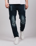 MONTI Washed Paint Splatter Jeans Blue