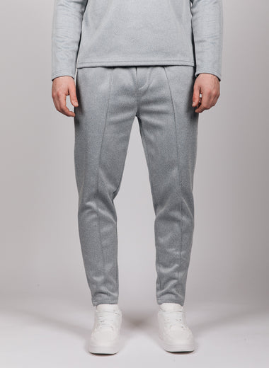 Blue Herringbone Casual Trousers