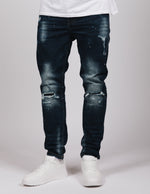 MONTI Washed Paint Splatter Jeans Blue