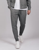 Dark Grey Herringbone Casual Trousers