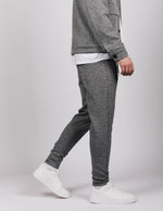 Dark Grey Herringbone Casual Trousers