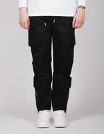 Black Button Detail Cargo Joggers