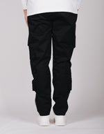 Black Button Detail Cargo Joggers