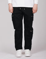 Black Multi Zip Cargo Joggers