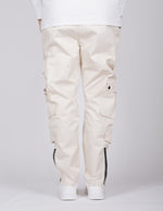 Beige Button Detail Cargo Joggers