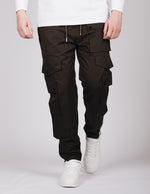 Brown Button Detail Cargo Joggers