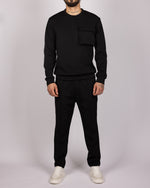 Utility Pocket Sweater & Joggers Set in Black