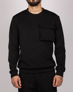 Utility Pocket Sweater & Joggers Set in Black