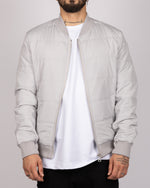 Quilted Bomber Jacket Grey