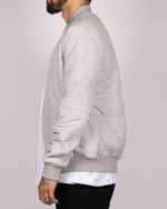 Quilted Bomber Jacket Grey