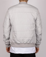 Quilted Bomber Jacket Grey