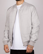 Quilted Bomber Jacket Grey