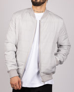 Quilted Bomber Jacket Grey