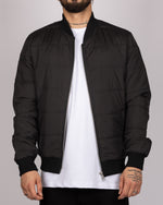 Quilted Bomber Jacket Black