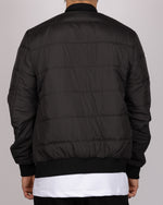 Quilted Bomber Jacket Black