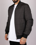 Quilted Bomber Jacket Black