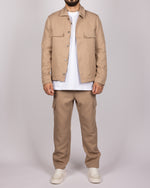 Linen-Blend Overshirt & Trousers Set Beige