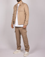 Linen-Blend Overshirt & Trousers Set Beige