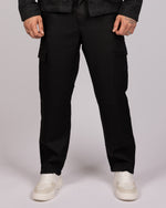 Linen-Blend Overshirt & Trousers Set Black