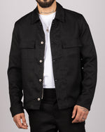 Linen-Blend Overshirt & Trousers Set Black