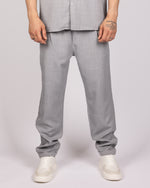 Short Sleeve Shirt & Drawstring Pants Set Grey