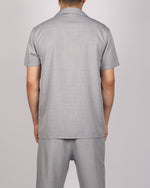 Short Sleeve Shirt & Drawstring Pants Set Grey