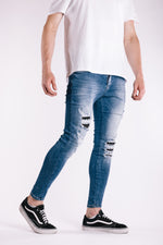 Blue Rip & Repair Studded Jeans