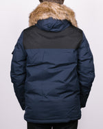 Blue & Black Contrast Parka Jacket