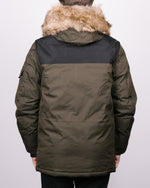 Khaki & Black Contrast Parka Jacket