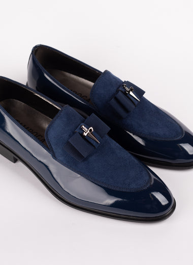 Patent Leather Loafer with Silk Bow