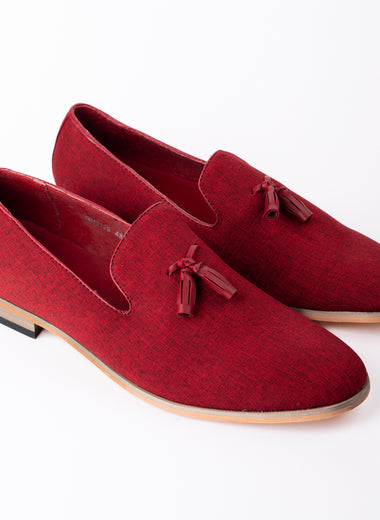 Red Canvas Tassel Detail Loafer