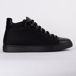 Hatch Pattern High-top Shoe Black