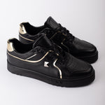 Black Trainer with Gold Detail