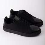 Black Hatch Pattern Trainers