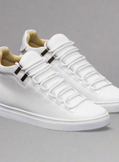 Hatch Pattern High-top Shoe White