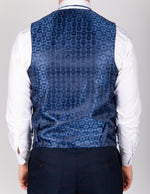 Edinson - Navy Wine Check Single Breasted Waistcoat