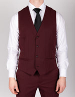 Max - Wine Single Breasted Waistcoat