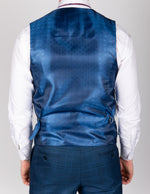 Jerry - Blue Check Single Breasted Waistcoat