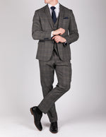 Scott - Grey Tweed Check Trousers