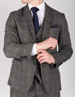 Scott - Grey Tweed Check Blazer