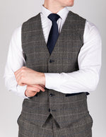 Scott - Grey Tweed Check Waistcoat