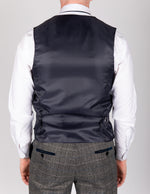 Scott - Grey Tweed Check Waistcoat