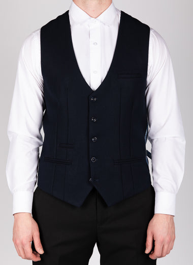 Kelvin - Navy Single Breasted Waistcoat